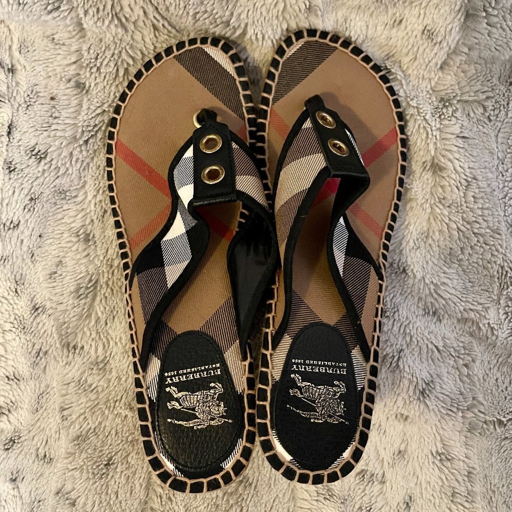 Burberry Wedge Thong Sandal Size 40